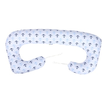 Perna 3 in 1 de gravida si alaptat, BabyNeeds Soft Plus, Ancore, Alb-albastru Perna 3 in 1 de gravida si alaptat, BabyNeeds Soft Plus, Ancore, Alb-albastru