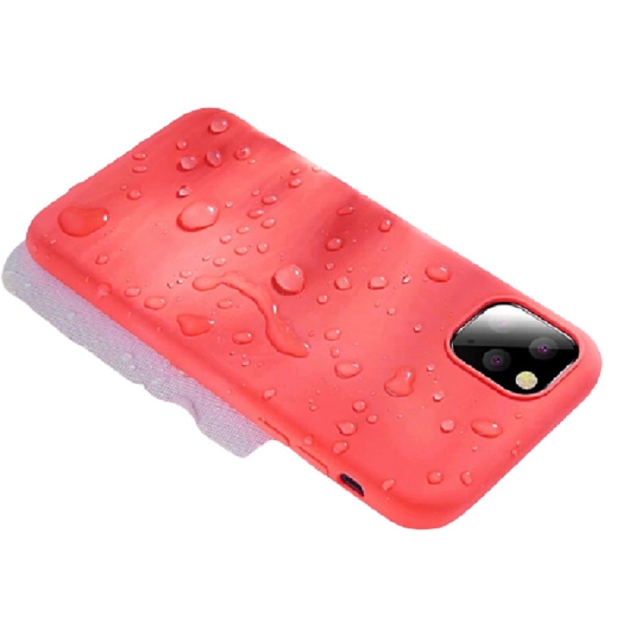 Husa silicon antisoc cu microfibra in interior compatibila cu Iphone 12, Rosu