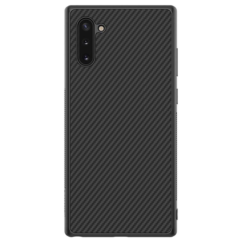 Husa protectie pentru Samsung Galaxy Note 10, model Carbon din silicon, Negru