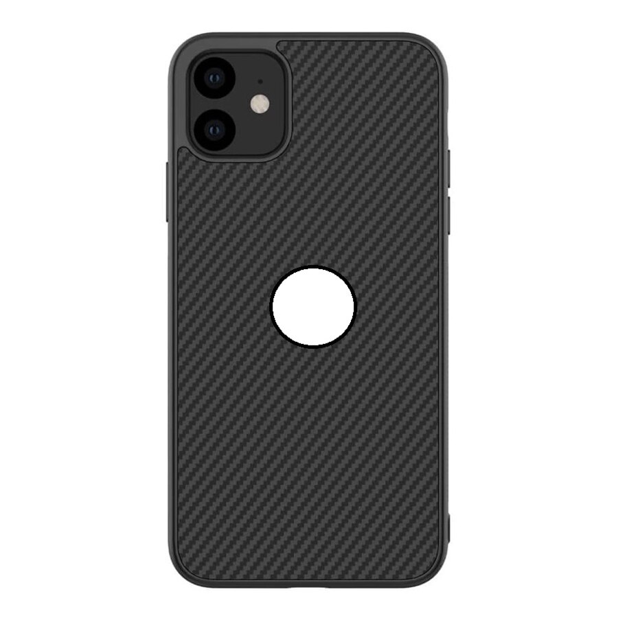 Husa protectie pentru iPhone 11, model Carbon din silicon, Negru