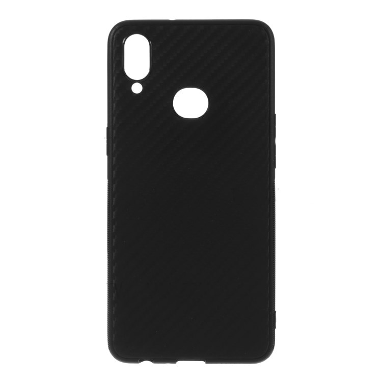 Husa protectie pentru Samsung Galaxy A10s, model Carbon din silicon, Negru