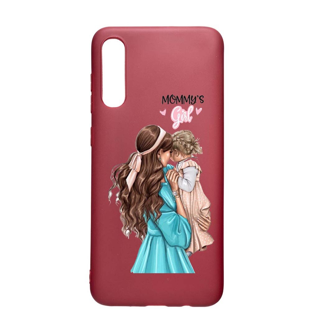 Husa Samsung Galaxy A70, Mommy's Girl, rezistenta la uzura, anti-alunecare, din silicon Premium, Pomegranate, PG555