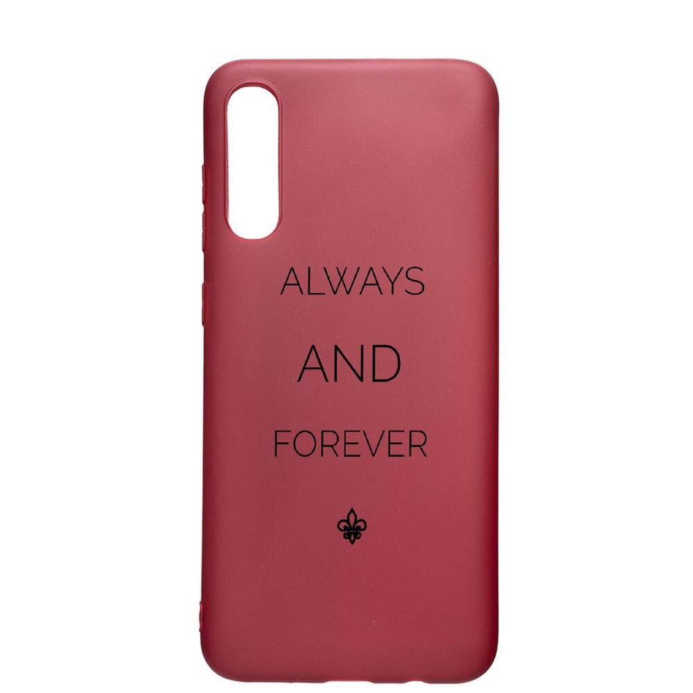 Husa Samsung Galaxy A70, Vampire Diaries - Always, rezistenta la uzura, anti-alunecare, din silicon Premium, Pomegranate, PG583