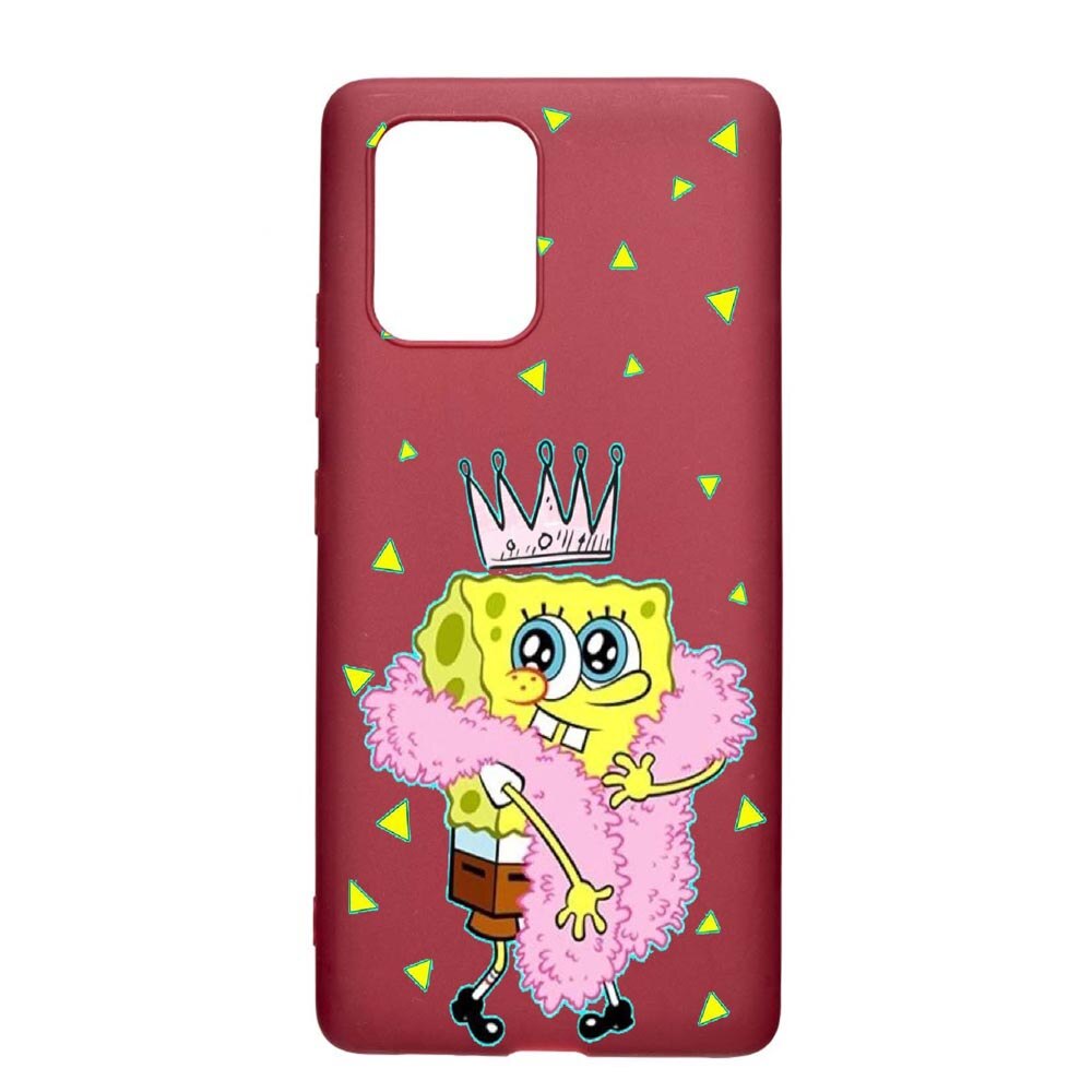 Husa Apple iPhone 11, Spongebob, rezistenta la uzura, anti-alunecare, din silicon Premium, Pomegranate, PG597