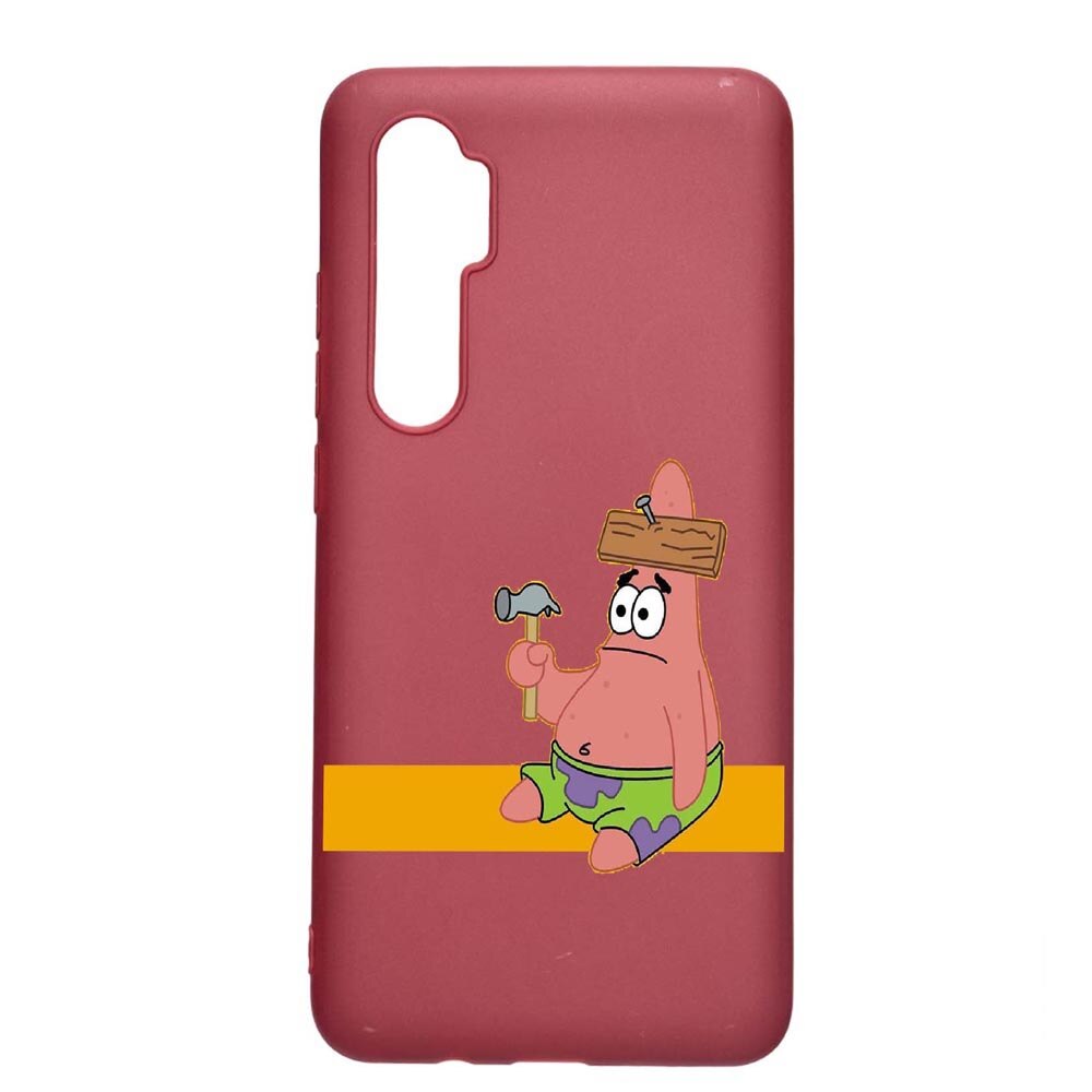 Husa Xiaomi Mi Note 10 Lite, Spongebob Patrick Star, rezistenta la uzura, anti-alunecare, din silicon Premium, Pomegranate, PG595