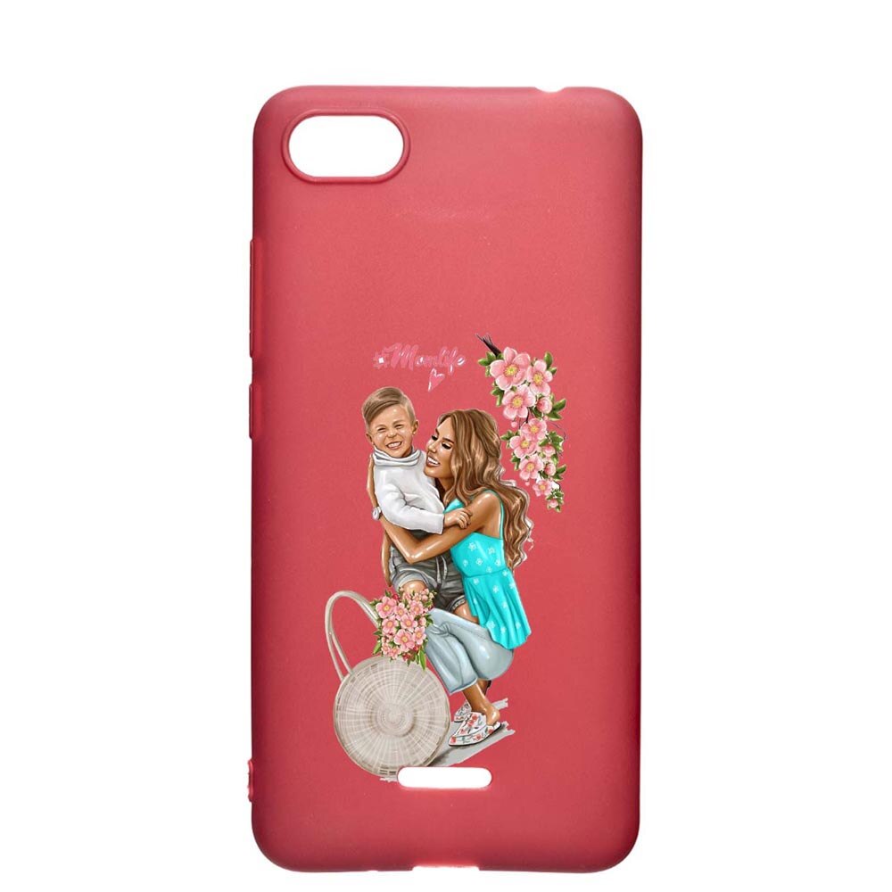 Husa Apple iPhone 6S / 6, Mom Life, rezistenta la uzura, anti-alunecare, din silicon Premium, Pomegranate, PG559