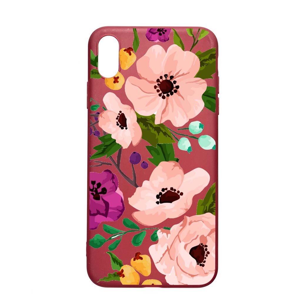 Husa Samsung Galaxy A10, Flowers, rezistenta la uzura, anti-alunecare, din silicon Premium, Pomegranate, PG629