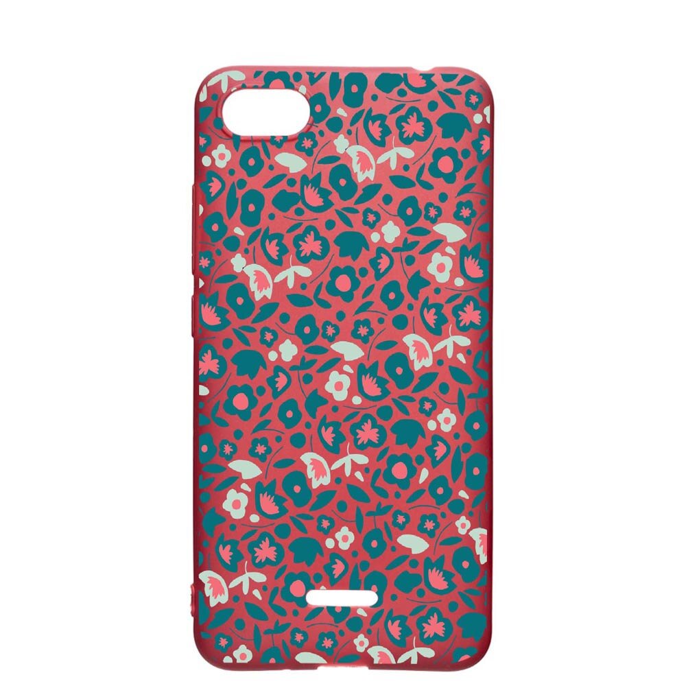 Husa Apple iPhone SE 2 / iPhone 7 / iPhone 8, Green Flowers Pattern, rezistenta la uzura, anti-alunecare, din silicon Premium, Pomegranate, PG632