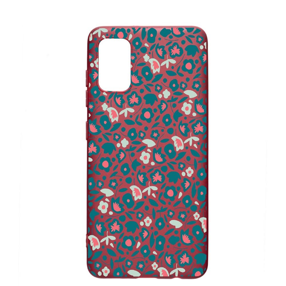 Husa Samsung Galaxy S20, Green Flowers Pattern, rezistenta la uzura, anti-alunecare, din silicon Premium, Pomegranate, PG632
