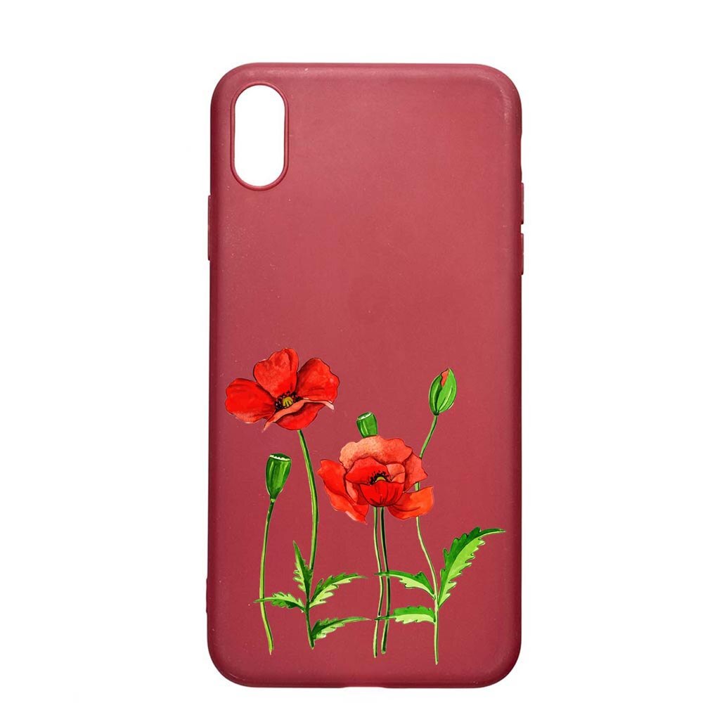 Husa Apple iPhone XS Max, flower, rezistenta la uzura, anti-alunecare, din silicon Premium, Pomegranate, PG643