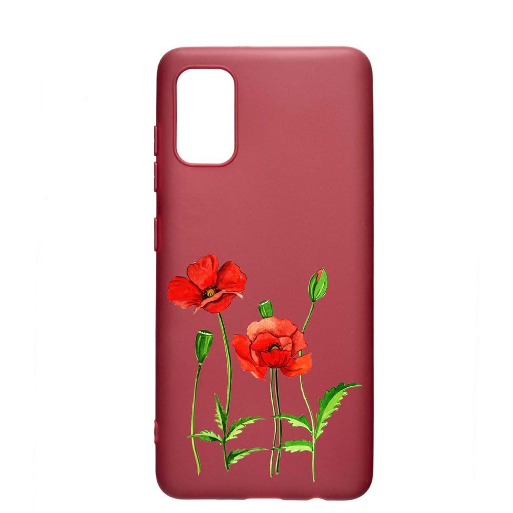 Husa Samsung Galaxy A51, flower, rezistenta la uzura, anti-alunecare, din silicon Premium, Pomegranate, PG643