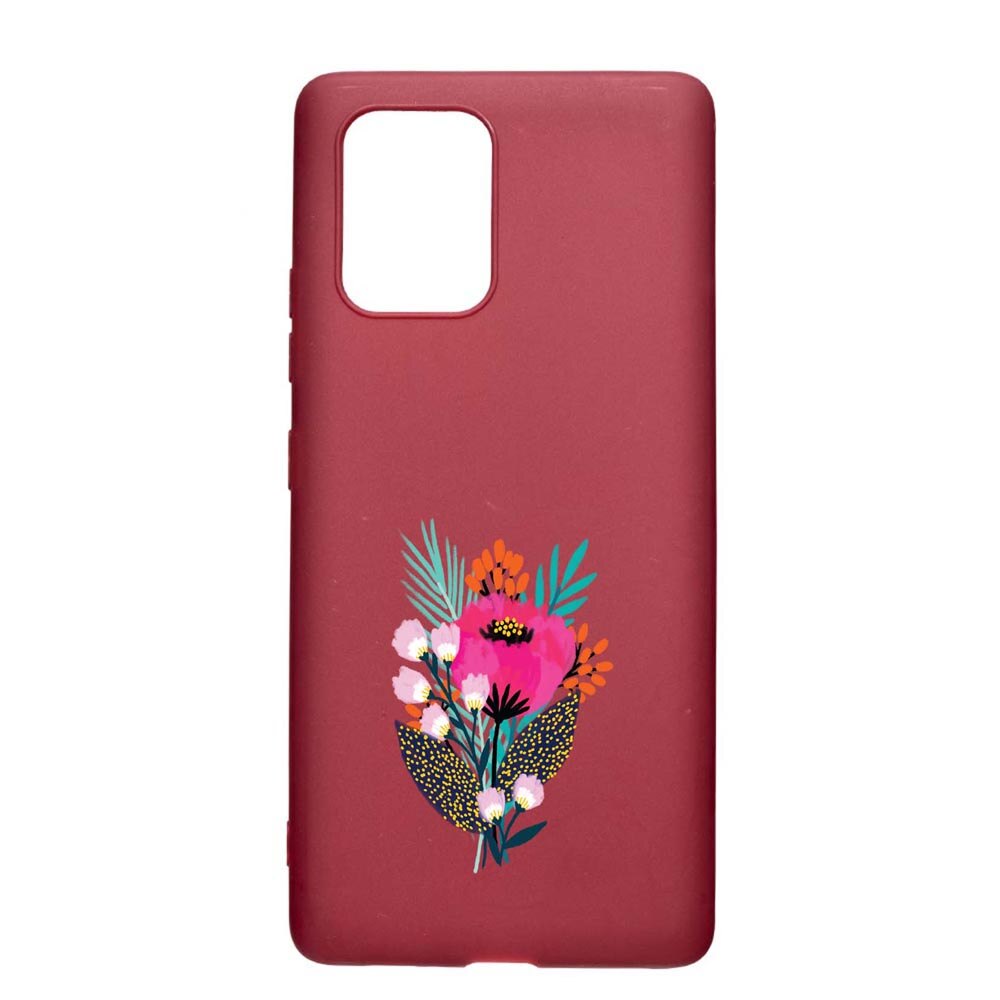 Husa Apple iPhone 11, Flowers, rezistenta la uzura, anti-alunecare, din silicon Premium, Pomegranate, PG641