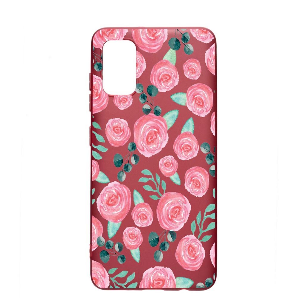 Husa Samsung Galaxy A41, Rose Pattern, rezistenta la uzura, anti-alunecare, din silicon Premium, Pomegranate, PG640