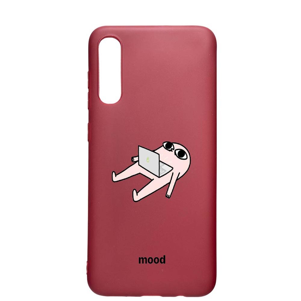 Husa Samsung Galaxy A70, Meme, rezistenta la uzura, anti-alunecare, din silicon Premium, Pomegranate, PG659