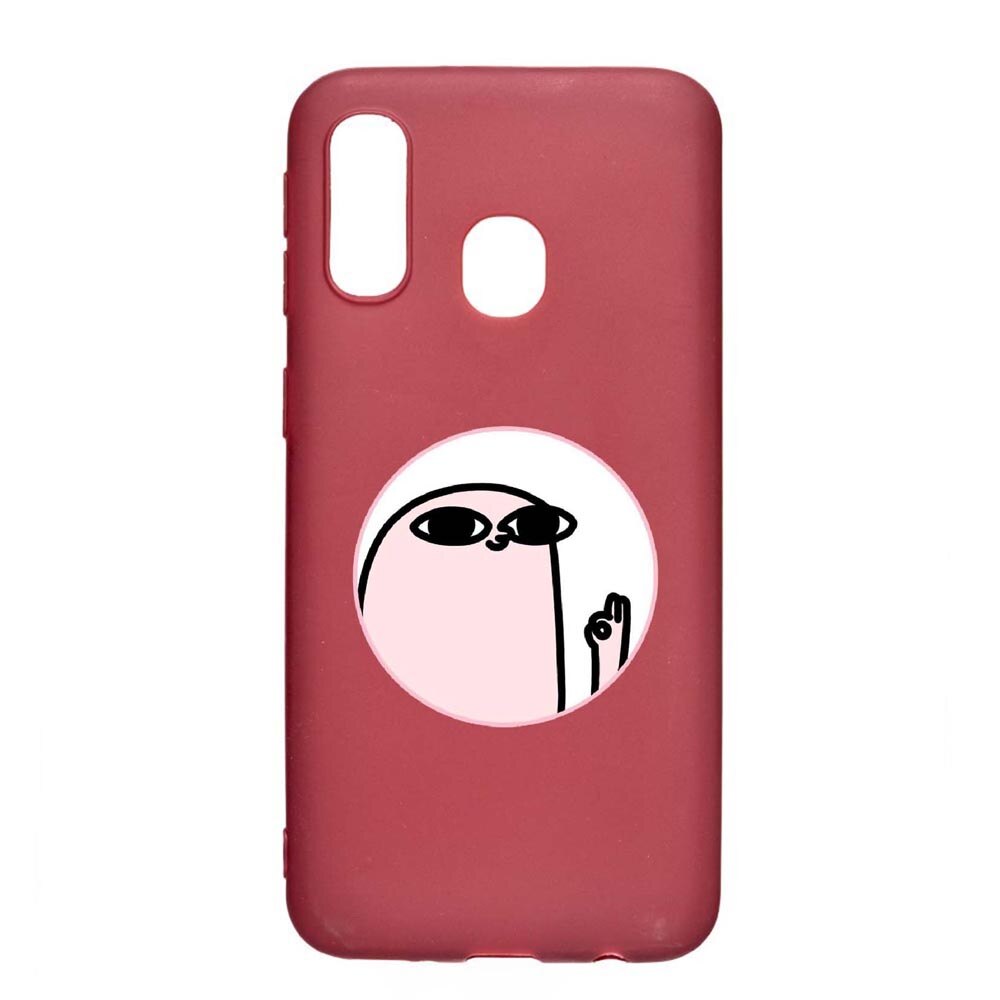Husa Samsung Galaxy A40, Meme, rezistenta la uzura, anti-alunecare, din silicon Premium, Pomegranate, PG658