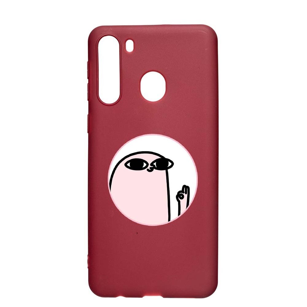 Husa Samsung Galaxy A21, Meme, rezistenta la uzura, anti-alunecare, din silicon Premium, Pomegranate, PG658