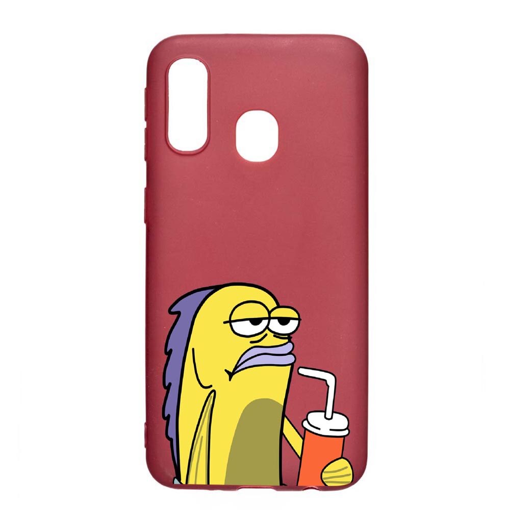 Husa Samsung Galaxy A40, Meme, rezistenta la uzura, anti-alunecare, din silicon Premium, Pomegranate, PG652