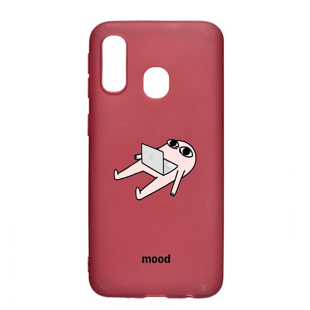 Husa Samsung Galaxy A40, Meme, rezistenta la uzura, anti-alunecare, din silicon Premium, Pomegranate, PG659