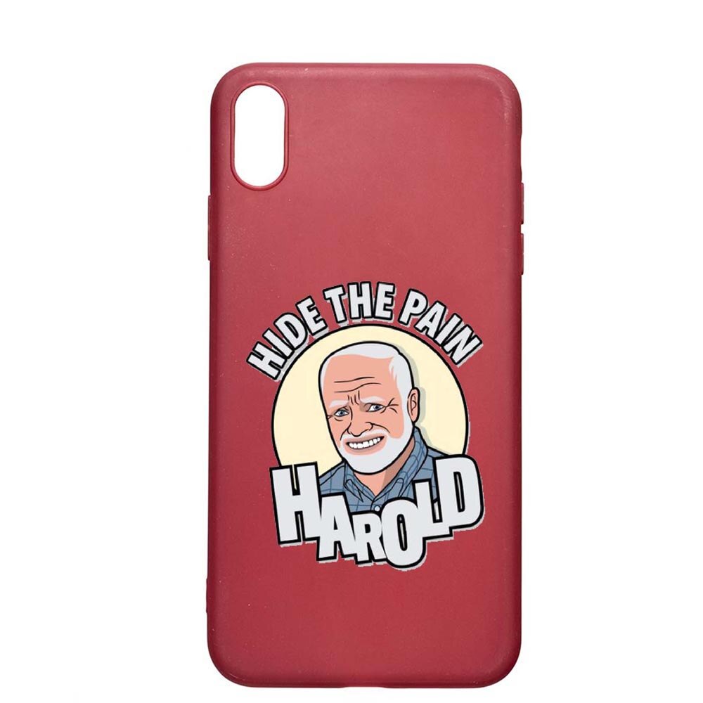 Husa Apple iPhone XS Max, Meme - Harold, rezistenta la uzura, anti-alunecare, din silicon Premium, Pomegranate, PG662