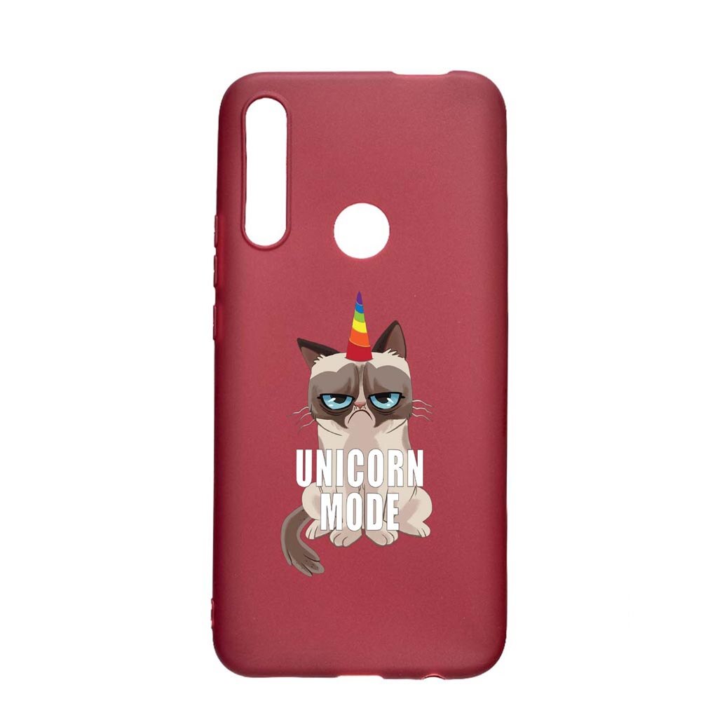 Husa Huawei P Smart Z, Meme - Gumpy Unicorn Mode, rezistenta la uzura, anti-alunecare, din silicon Premium, Pomegranate, PG654