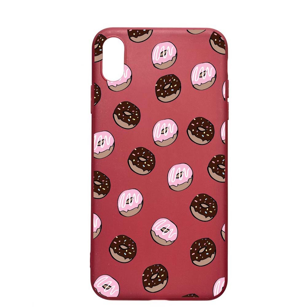 Husa Apple iPhone XS / X, Donuts, rezistenta la uzura, anti-alunecare, din silicon Premium, Pomegranate, PG667