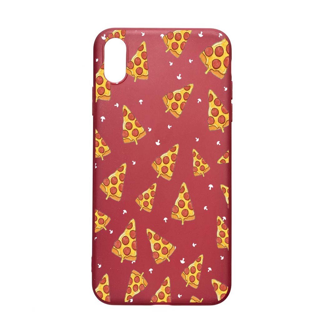 Husa Apple iPhone XS Max, Pizza, rezistenta la uzura, anti-alunecare, din silicon Premium, Pomegranate, PG665