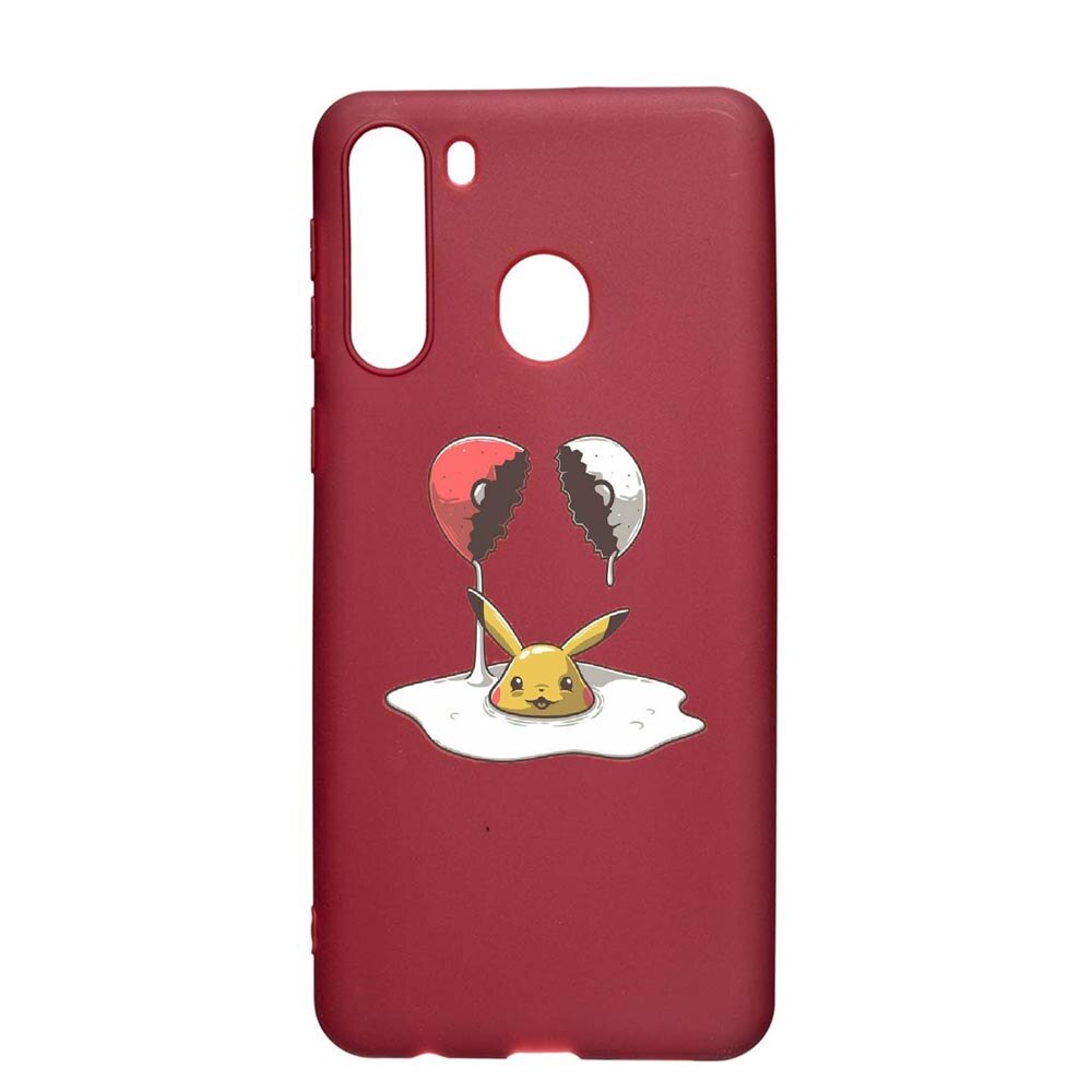 Husa Samsung Galaxy A21, Meme, rezistenta la uzura, anti-alunecare, din silicon Premium, Pomegranate, PG656