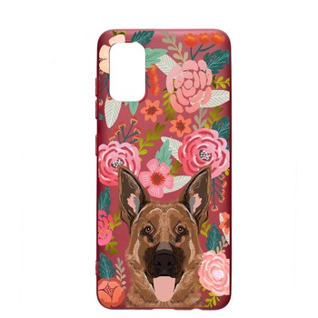 Husa Samsung Galaxy S20, Dog In Flowers, rezistenta la uzura, anti-alunecare, din silicon Premium, Pomegranate, PG636 Husa Samsung Galaxy S20, Dog In Flowers, rezistenta la uzura, anti-alunecare, din silicon Premium, Pomegranate, PG636