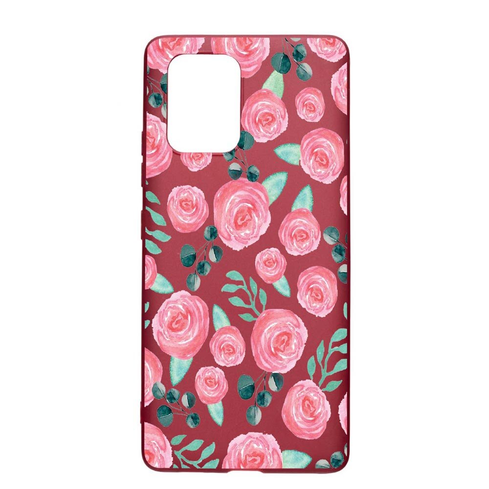 Husa Apple iPhone 11, Rose Pattern, rezistenta la uzura, anti-alunecare, din silicon Premium, Pomegranate, PG640
