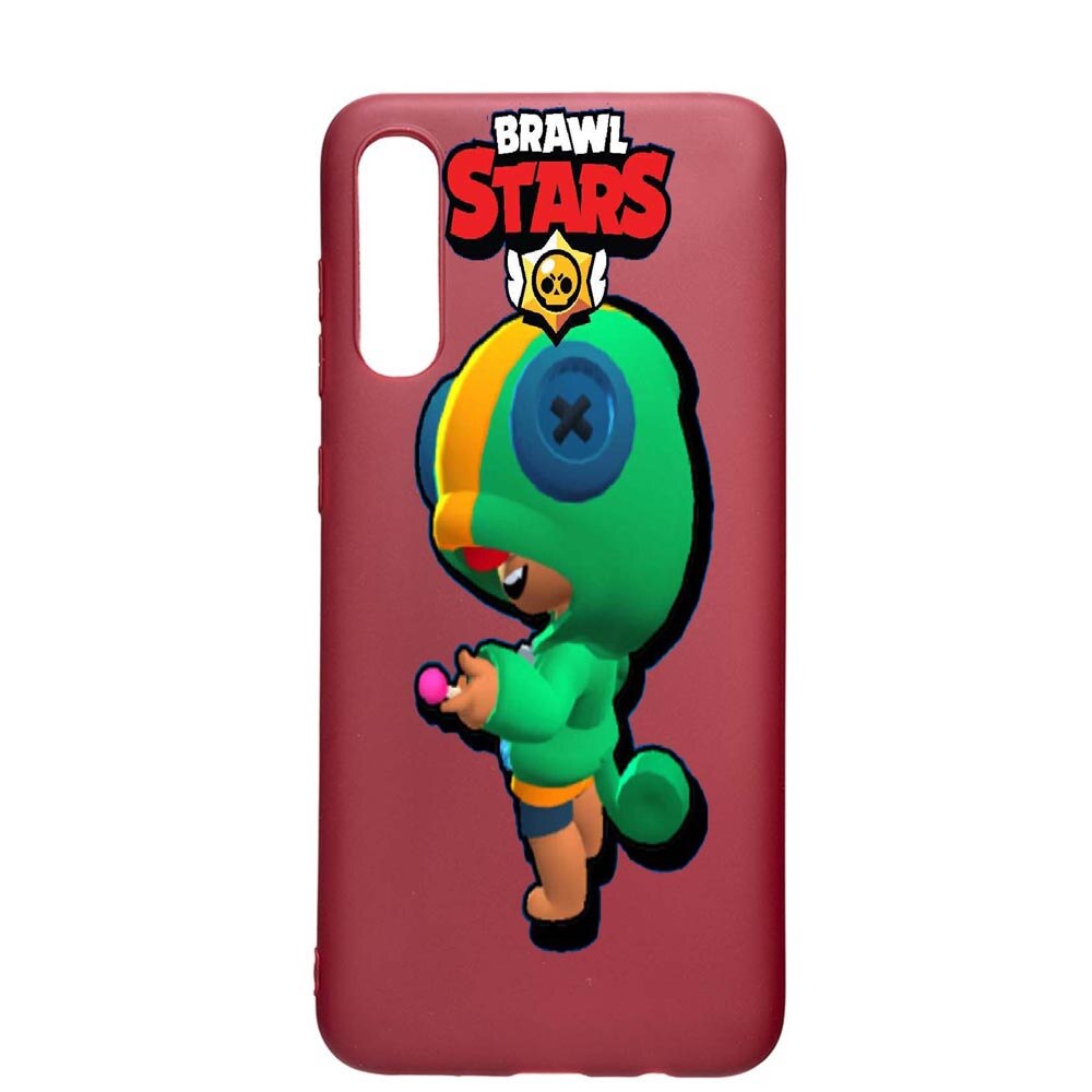 Husa Samsung Galaxy A70, Brawl Stars Leon, rezistenta la uzura, anti-alunecare, din silicon Premium, Pomegranate, PG648