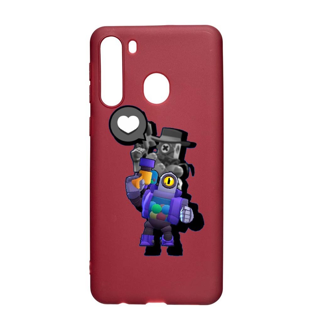 Husa Samsung Galaxy A21, Brawl Stars Ricochet, rezistenta la uzura, anti-alunecare, din silicon Premium, Pomegranate, PG650