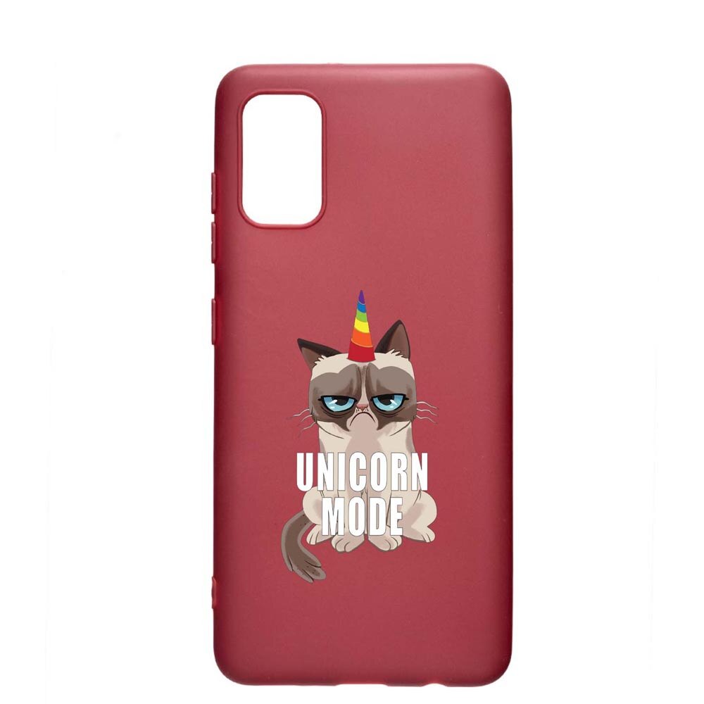 Husa Samsung Galaxy A51, Meme - Gumpy Unicorn Mode, rezistenta la uzura, anti-alunecare, din silicon Premium, Pomegranate, PG654
