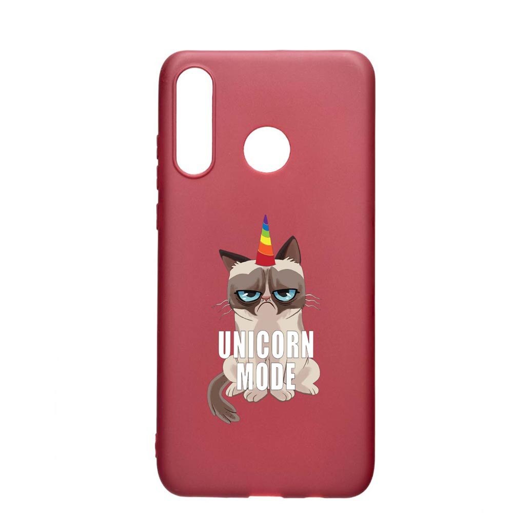 Husa Huawei P30 Lite, Meme - Gumpy Unicorn Mode, rezistenta la uzura, anti-alunecare, din silicon Premium, Pomegranate, PG654