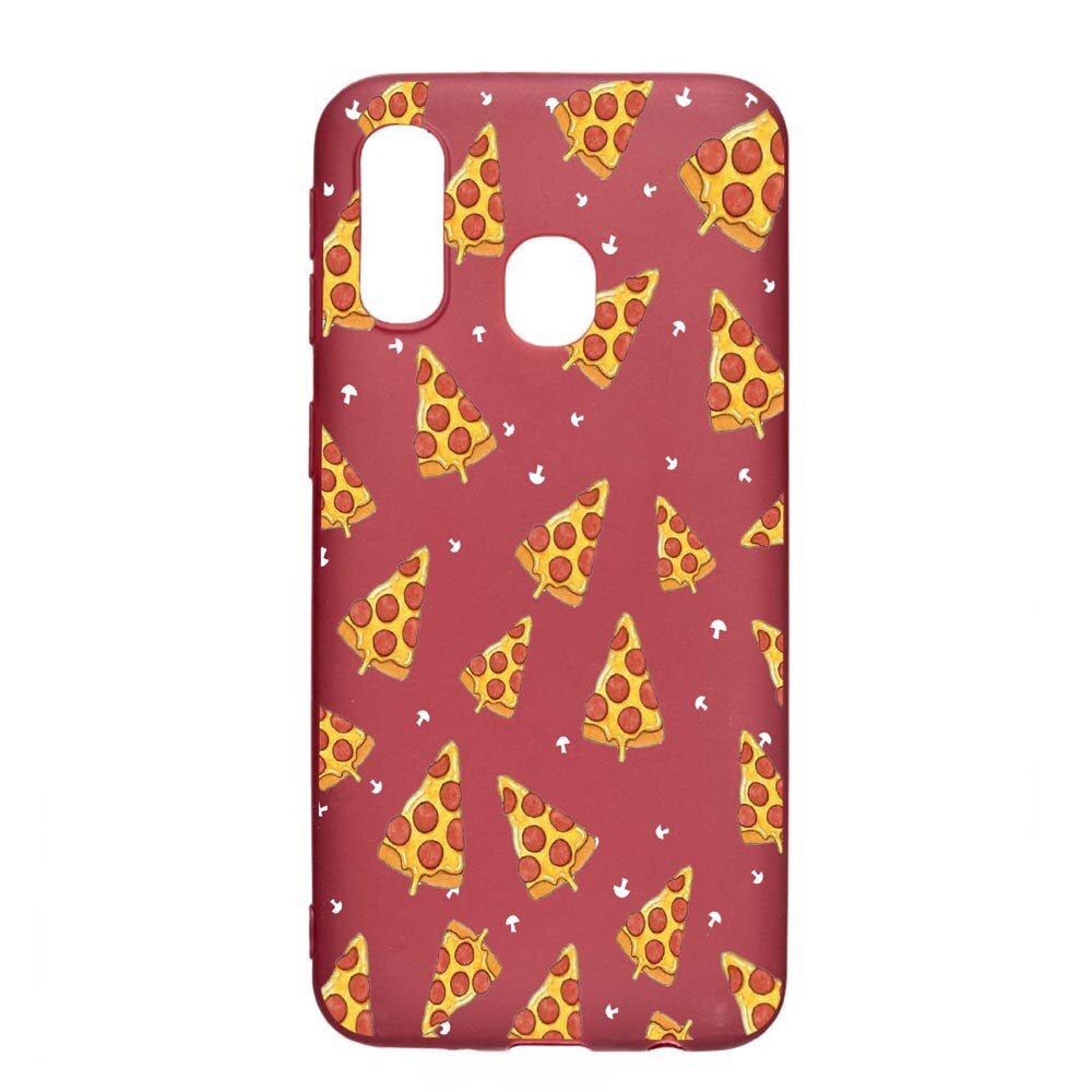 Husa Samsung Galaxy A20e, Pizza, rezistenta la uzura, anti-alunecare, din silicon Premium, Pomegranate, PG665
