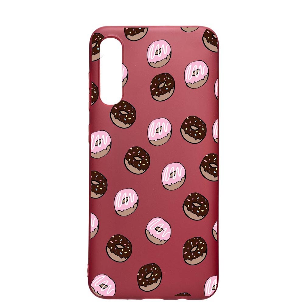 Husa Samsung Galaxy A70, Donuts, rezistenta la uzura, anti-alunecare, din silicon Premium, Pomegranate, PG667