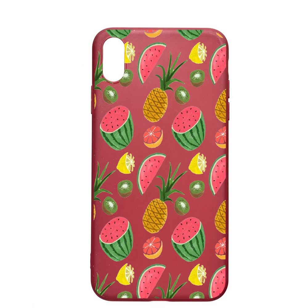 Husa Apple iPhone XS Max, Ananas, rezistenta la uzura, anti-alunecare, din silicon Premium, Pomegranate, PG666