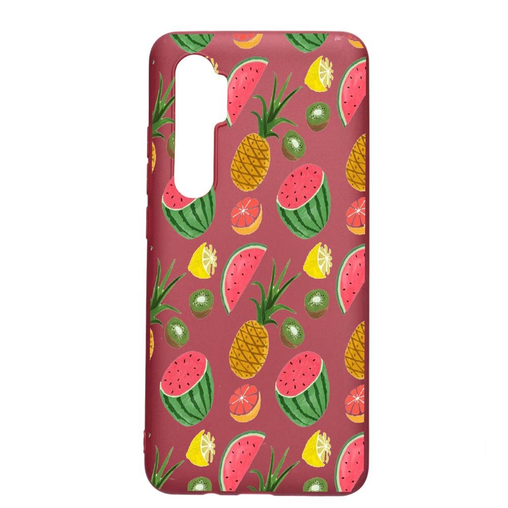 Husa Xiaomi Mi Note 10 Lite, Ananas, rezistenta la uzura, anti-alunecare, din silicon Premium, Pomegranate, PG666