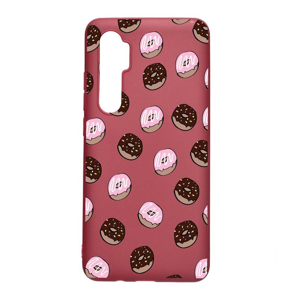 Husa Xiaomi Mi Note 10 Lite, Donuts, rezistenta la uzura, anti-alunecare, din silicon Premium, Pomegranate, PG667