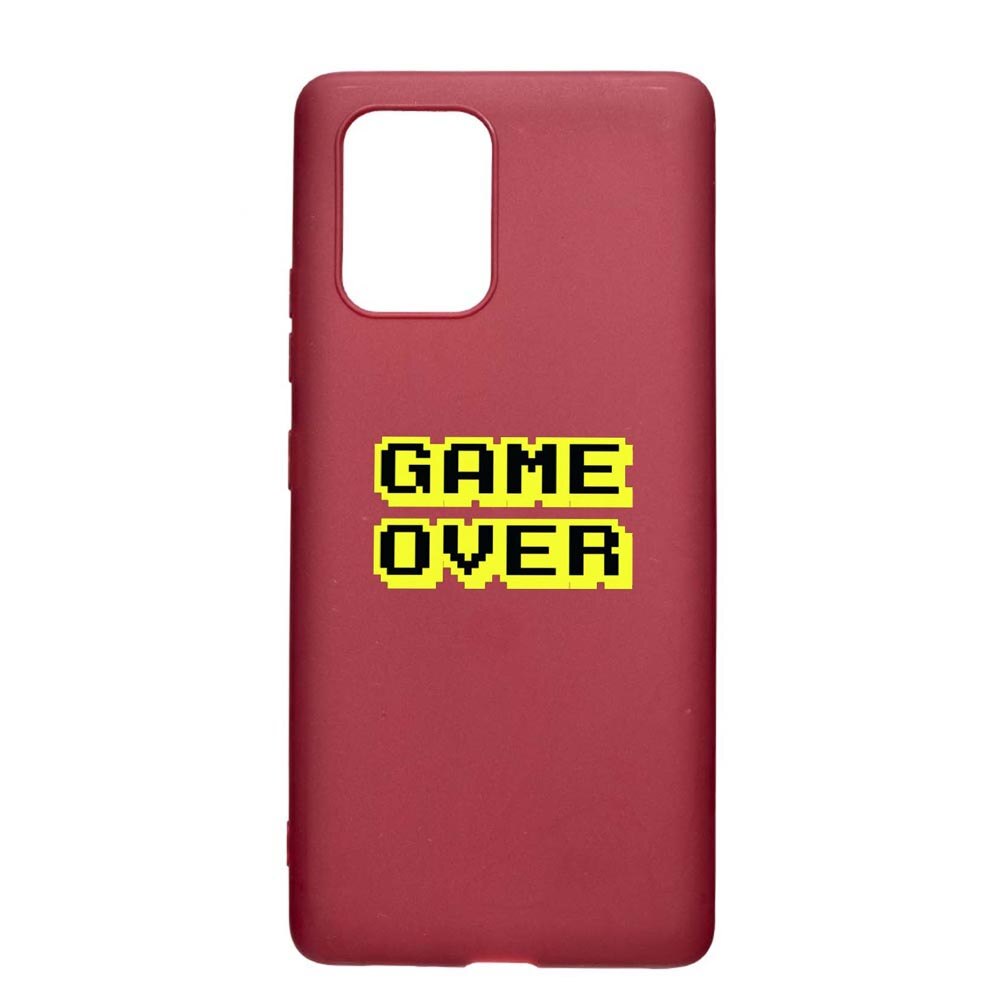 Husa Apple iPhone 11 Pro, Game Over, rezistenta la uzura, anti-alunecare, din silicon Premium, Pomegranate, PG671