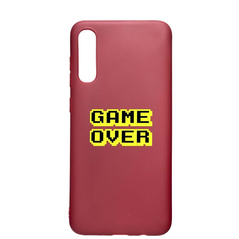 Husa Samsung Galaxy A70, Game Over, rezistenta la uzura, anti-alunecare, din silicon Premium, Pomegranate, PG671