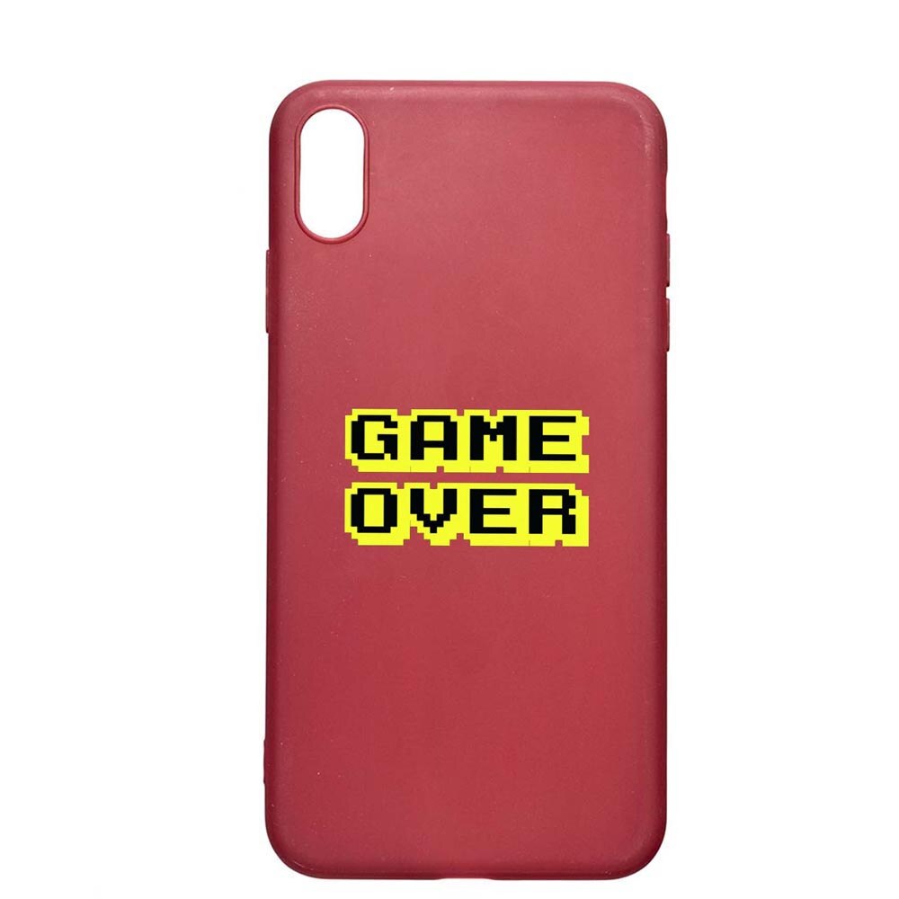 Husa Apple iPhone XS / X, Game Over, rezistenta la uzura, anti-alunecare, din silicon Premium, Pomegranate, PG671