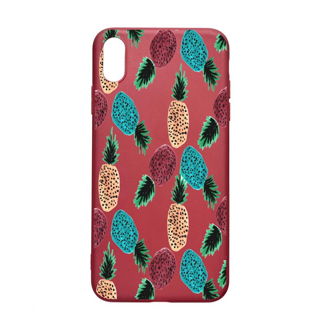 Husa Apple iPhone XS Max, Ananas, rezistenta la uzura, anti-alunecare, din silicon Premium, Pomegranate, PG669