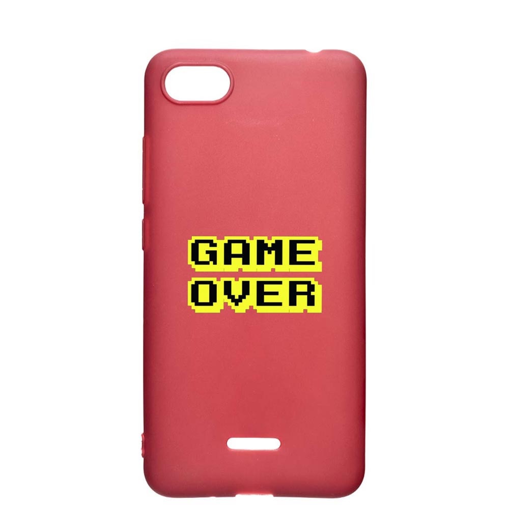 Husa Apple iPhone 6S / 6, Game Over, rezistenta la uzura, anti-alunecare, din silicon Premium, Pomegranate, PG671