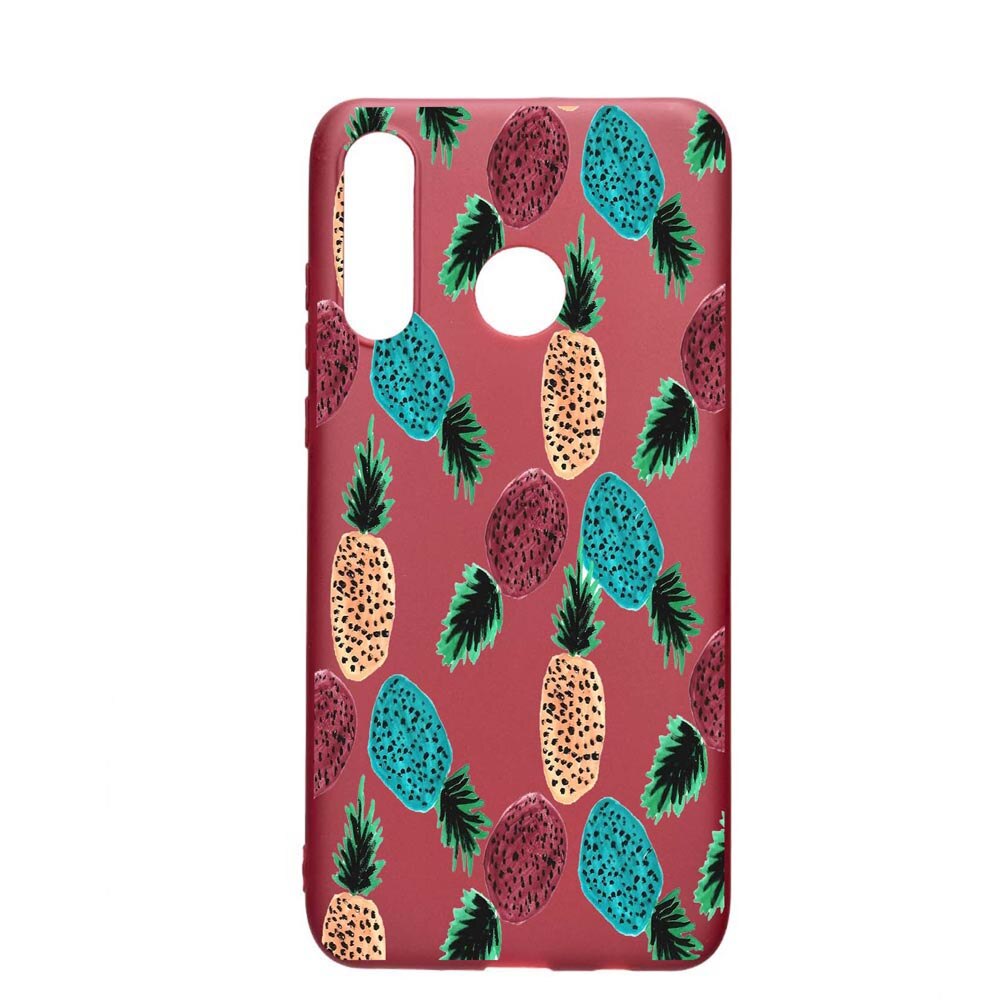 Husa Huawei P30 Lite, Ananas, rezistenta la uzura, anti-alunecare, din silicon Premium, Pomegranate, PG669