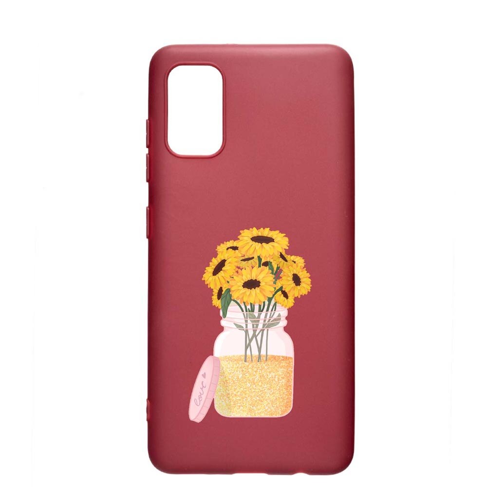 Husa Samsung Galaxy A41, Sun Flower, rezistenta la uzura, anti-alunecare, din silicon Premium, Pomegranate, PG639