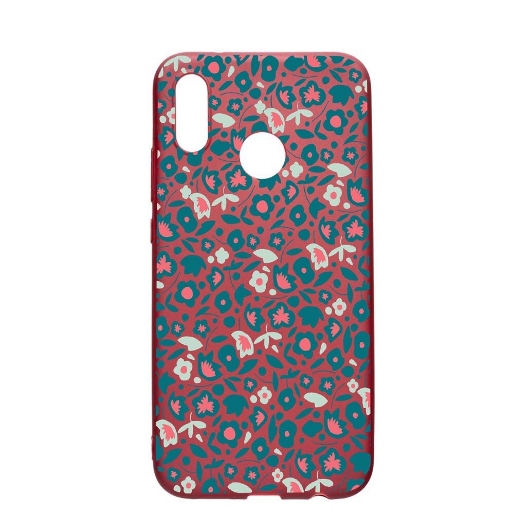 Husa Huawei P20 Lite, Green Flowers Pattern, rezistenta la uzura, anti-alunecare, din silicon Premium, Pomegranate, PG632