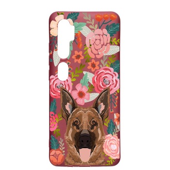 Husa Xiaomi Mi Note 10, Dog In Flowers, rezistenta la uzura, anti-alunecare, din silicon Premium, Pomegranate, PG636 Husa Xiaomi Mi Note 10, Dog In Flowers, rezistenta la uzura, anti-alunecare, din silicon Premium, Pomegranate, PG636