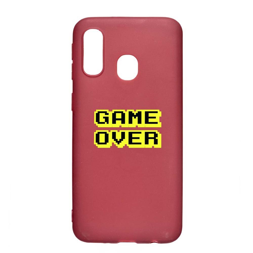 Husa Samsung Galaxy A40, Game Over, rezistenta la uzura, anti-alunecare, din silicon Premium, Pomegranate, PG671