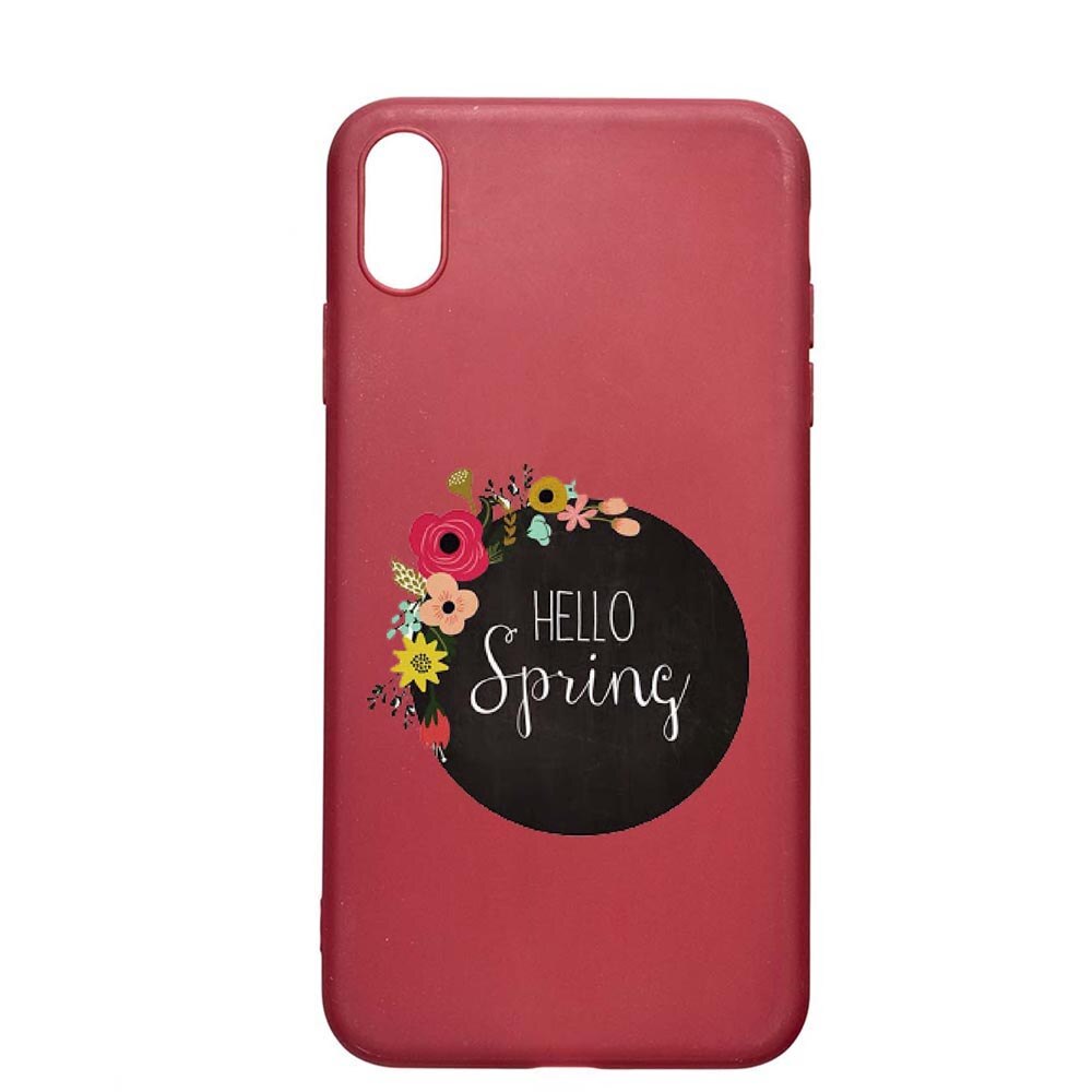 Husa Apple iPhone XS Max, Hello Spring, rezistenta la uzura, anti-alunecare, din silicon Premium, Pomegranate, PG684