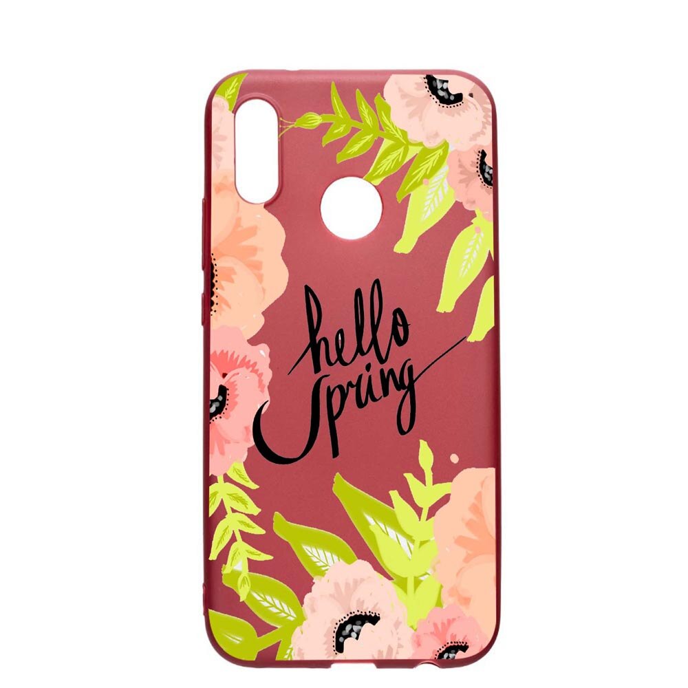 Husa Huawei P20 Lite, Hello Spring, rezistenta la uzura, anti-alunecare, din silicon Premium, Pomegranate, PG685